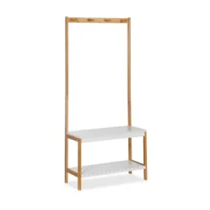 Neue Ware relaxdays Garderobenständer in Natur/Weiß - (B)70,5 x (H)150 x (T)30 cm günstig kaufen | limango