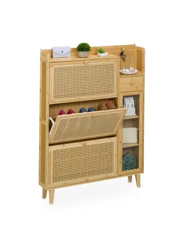 relaxdays Schuhschrank in Natur - (B)95 x (H)127 x (T)19 cm günstig kaufen | limango Gratis Versand