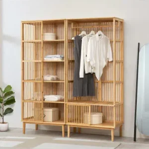 en.casa Garderobenset Vemb + Trundholm in Beige (H)185cm (B)160cm (T)45cm günstig kaufen | limango Bestseller