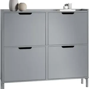 Saisonangebot SoBuy Schuhkipper in Hellgrau - (B)100 x (H)90 x (T)19cm günstig kaufen | limango