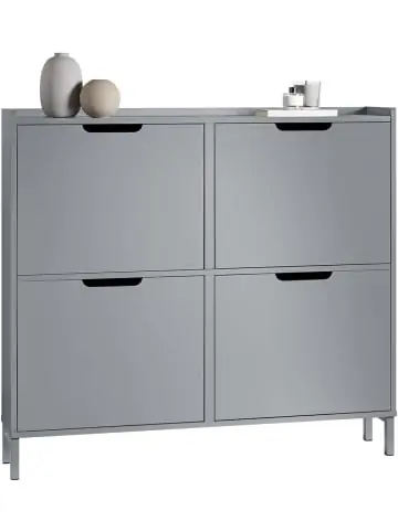 Saisonangebot SoBuy Schuhkipper in Hellgrau - (B)100 x (H)90 x (T)19cm günstig kaufen | limango