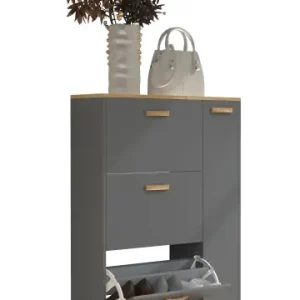 Billig VCMHolz Schuhregal Schuhschrank Schuhkipper Halom L in Anthrazit günstig kaufen | limango