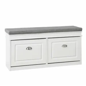 SoBuy Schuhbank in weiß und grau - (B)104 x (H)52 x (T)24cm günstig kaufen | limango Neue Kollektion