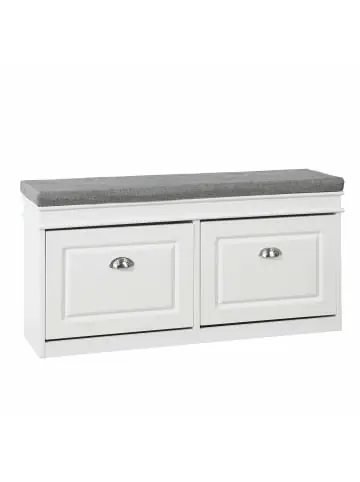 SoBuy Schuhbank in weiß und grau - (B)104 x (H)52 x (T)24cm günstig kaufen | limango Neue Kollektion