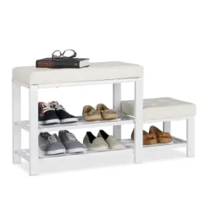 relaxdays Schuhbank in Weiß - (B)90,5 x (H)50 x (T)30,5 cm günstig kaufen | limango Neuheit