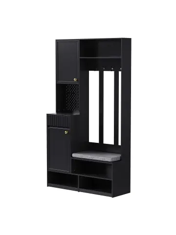 Ausverkauf ABRIHOME Multifunktionale Schuhschrank mit Bank und Stauraum in Schwarz günstig kaufen | limango