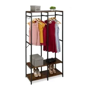 relaxdays Garderobe in Schwarz/ Braun - (B)94,5 x (H)180 x (T)40 cm günstig kaufen | limango Preisknaller