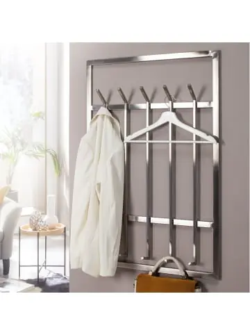 Schneller Versand KADIMA DESIGN Wandgarderobe Metall Silber 60x100x7,5cm Design Flurgarderobe Stahl günstig kaufen | limango