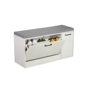 relaxdays Schuhbank in Weiß/ Grau – (B)100 x (H)53 x (T)37 cm günstig kaufen | limango Direktkauf