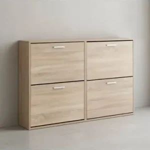 Gratis Versand KADIMA DESIGN Schuhschrank NIDDA aus Holz, zeitloses Design, große Ablagefläche in Beige günstig kaufen | limango