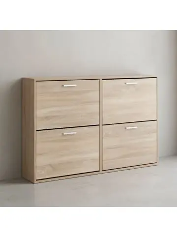 Gratis Versand KADIMA DESIGN Schuhschrank NIDDA aus Holz, zeitloses Design, große Ablagefläche in Beige günstig kaufen | limango