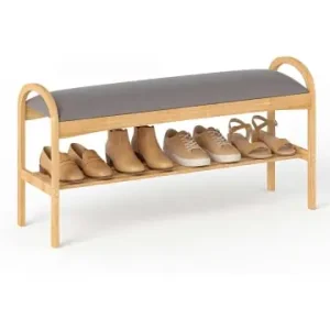 Sichere Zahlung COSTWAY Schuhbank mit Sitzfläche 100,5 x 31 x 51 cm in Grau günstig kaufen | limango