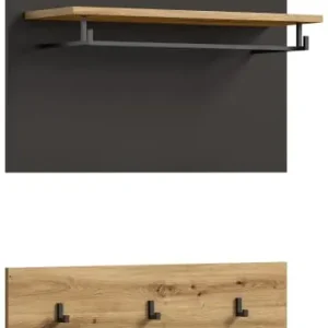 xonox.home Garderobenpaneel(B/H/T: 80x73x27 cm) in Basalt grau und Artisan Nachbildung günstig kaufen | limango Jetzt Kaufen