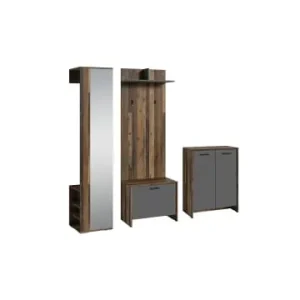 Preisknaller byLiving Garderoben-Set BEN in Old Wood (Altholz-Optik) - 4-teilig günstig kaufen | limango