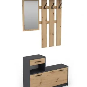Kostenfreie Lieferung byLiving Garderoben-Set TAMINA in Eiche-Optik/Anthrazit - (B) 97 x (H) 190 x (T) 25 cm günstig kaufen | limango