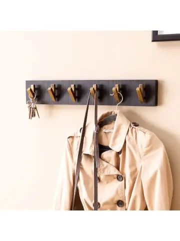 KADIMA DESIGN Wandgarderobe Mango Massivholz / Metall 60 x 10 x 8 cm Gold, günstig kaufen | limango Heißes Angebot