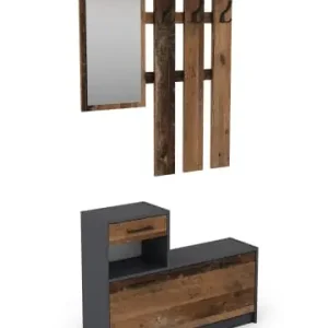 Markenprodukt byLiving Garderoben-Set TAMINA in Old Wood / Anthrazit - (B) 97 x (H) 190 x (T) 25 cm günstig kaufen | limango