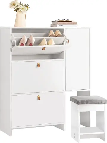 Sichere Zahlung SoBuy Schuhschrank in Weiß - (B)95 x (H)113 x (T)30cm günstig kaufen | limango