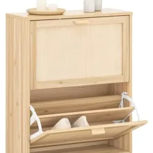 SoBuy Schuhkipper in Natur - (B)60 x (H)80 x (T)24cm günstig kaufen | limango Kostenloser Versand