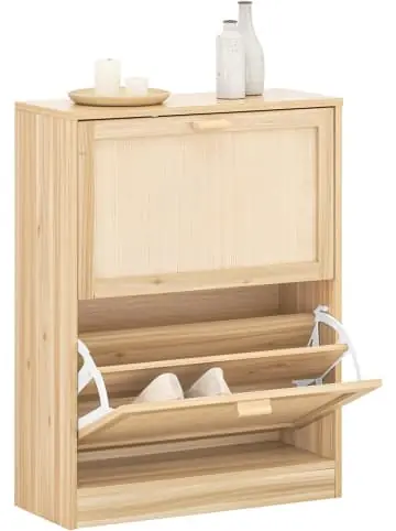 SoBuy Schuhkipper in Natur - (B)60 x (H)80 x (T)24cm günstig kaufen | limango Kostenloser Versand