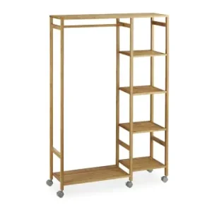 Top-Angebot relaxdays Rollgarderobe in Natur - (B)92 x (H)136,5 x (T)30 cm günstig kaufen | limango
