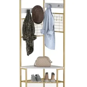 COSTWAY 180CM Garderobenständer Eck in Gold günstig kaufen | limango Sonderangebot