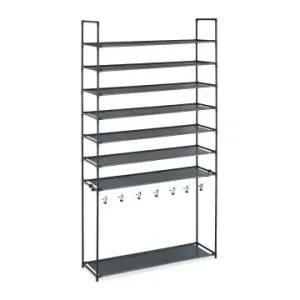 Knallerangebot relaxdays Schuhregal in Schwarz - (B)99 x (H)153 x (T)30 cm günstig kaufen | limango