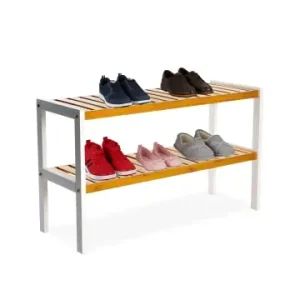 Kracherpreis relaxdays Schuhregal in Natur/ Weiß - (B)70 x (H)33 x (T)26 cm günstig kaufen | limango