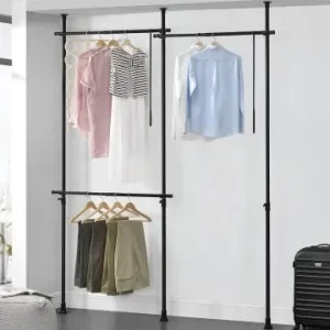 Rabatt en.casa Teleskopgarderobe Kemi in Schwarz (L)230cm günstig kaufen | limango