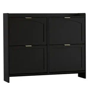 ABRIHOME Schuhschrank mit 4 Klappenfächern in Schwarz günstig kaufen | limango Wochenendangebot