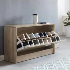 Versand Am Gleichen Tag KADIMA DESIGN Schuhkipper SPLIT Modern 80 x 47 x 24 cm Holz Schuhregal 1 in Sonoma günstig kaufen | limango