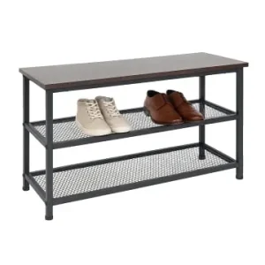 relaxdays Schuhregal "Industrial" in Schwarz/ Dunkelbraun - (B)80 x (H)45 x (T)30 cm günstig kaufen | limango Aktuell