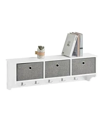 SoBuy Wandgarderobe in Weiß und Grau - (B)100 x (H)30 x (T)20cm günstig kaufen | limango Bestseller