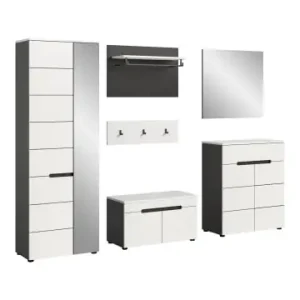 Garantierte Lieferung ebuy24 Garderobenmöbel Canu Weiß 255 x 37 cm günstig kaufen | limango