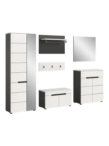 Garantierte Lieferung ebuy24 Garderobenmöbel Canu Weiß 255 x 37 cm günstig kaufen | limango