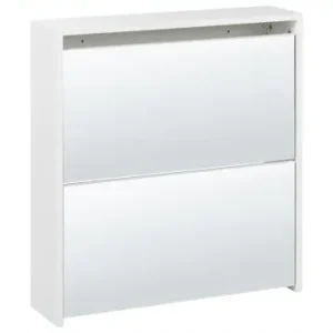 Kracherpreis Beliani Schuhschrank MIDFIELD in Weiß/Silber - (W) 63 x (H) 67 x (L) 17 cm günstig kaufen | limango