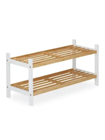relaxdays Schuhregal in Natur/ Weiß - (B)70 x (H)33 x (T)26 cm günstig kaufen | limango Ausverkauf