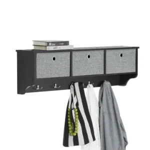 SoBuy Wandgarderobe in Schwarz - (B)100 x (H)30 x (T)20cm günstig kaufen | limango Kracherpreis