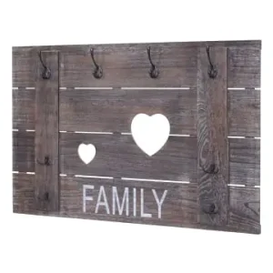 Angebot MCW Wandgarderobe C89 Family im Shabby-Look mit 8 Haken, Braun, shabby günstig kaufen | limango