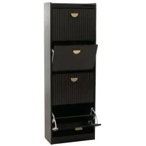 Jetzt Bestellen MCW Schuhschrank O39 4 Klappen, Holzoptik schwarz günstig kaufen | limango