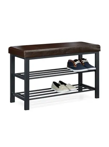 relaxdays Schuhbank in Braun - (B)81 x (H)49 x (T)31 cm günstig kaufen | limango Markenware