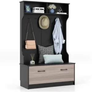 Super-Preis COSTWAY Garderobenständer 100x40x160cm in Schwarz günstig kaufen | limango