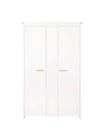 roba Kleiderschrank Anton 2-türig weiß mit Holzgriffen aus Buche fürs Kinderzimmer günstig kaufen | limango Geprüft