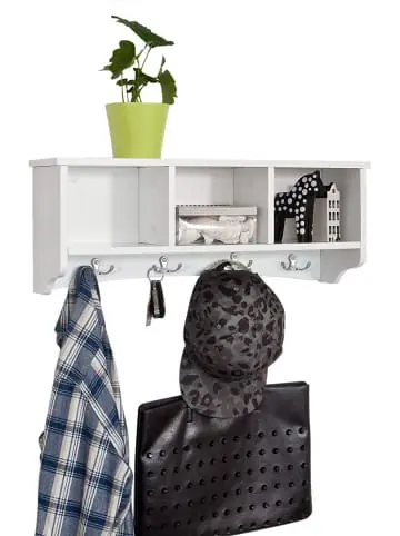 SoBuy Wandgarderobe in Weiß - (B)60 x (H)23 x (T)15cm günstig kaufen | limango Direktkauf