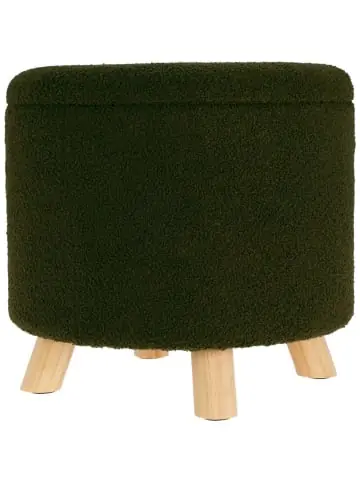 Wochenendangebot Home&Styling Collection Gepolsterter Hocker in olivgrün günstig kaufen | limango