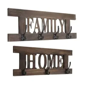 Rabatt MCW 2er Wandgarderoben Set Zuhause+Familie, Braun, shabby günstig kaufen | limango