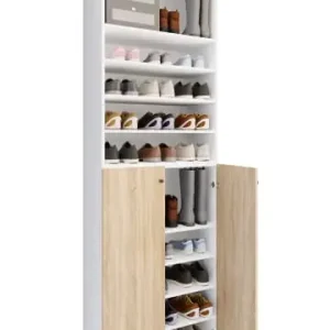 VCMXL Holz Großer Schuhschrank Schuhkommode Lona 10 in Weiß / Sonoma-Eiche günstig kaufen | limango Neu Im Sortiment