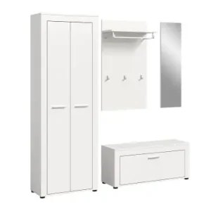 Begrenztes Angebot ebuy24 Garderobenmöbelset Jam (4-teilig) Weiß 184 x 35 cm günstig kaufen | limango