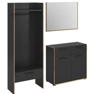 Gratis Versand ebuy24 Garderobenmöbel Bueno Schwarzgrau 180 x 37 cm günstig kaufen | limango