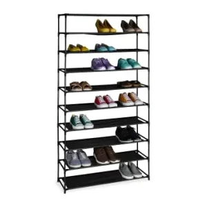 relaxdays Schuhregal in Schwarz - (B)83 x (H)158 x (T)28 cm günstig kaufen | limango Knallerangebot